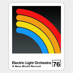 A New World Record / Minimalist Style Graphic Poster Design Sticker